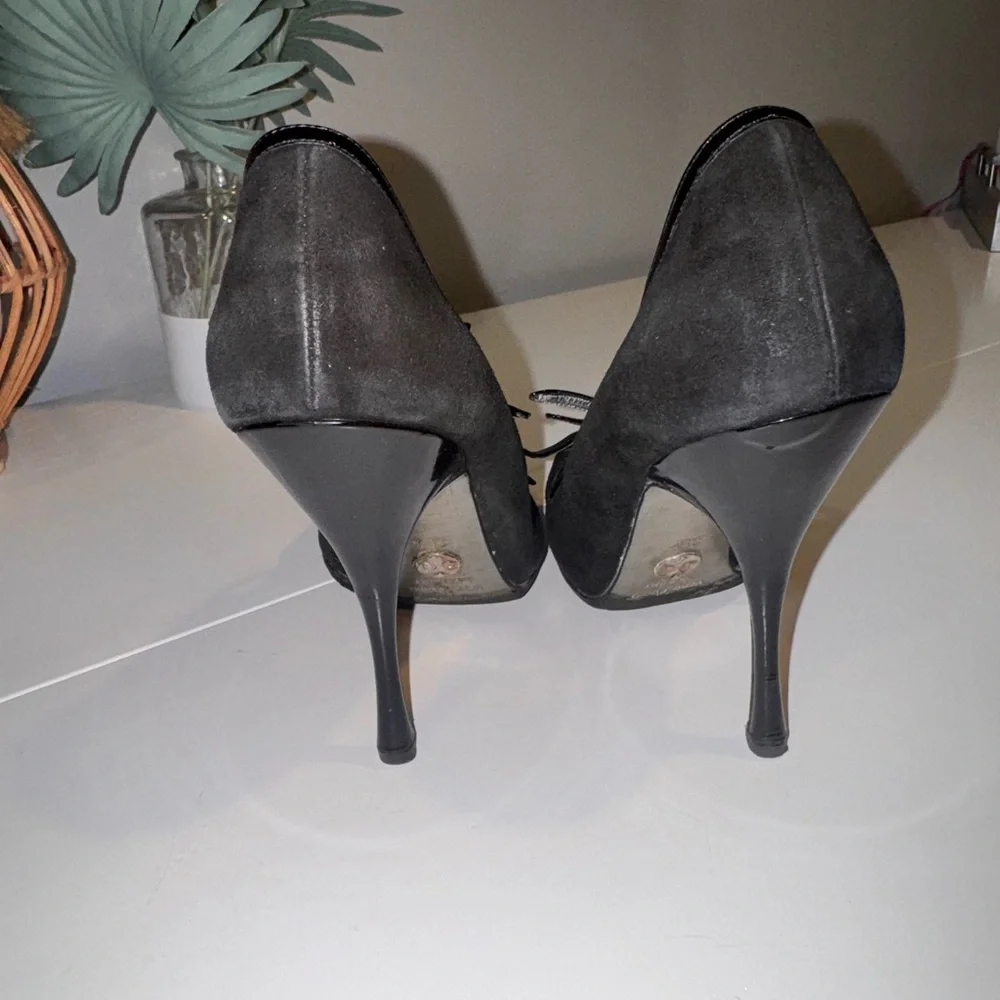 Dolce & Gabbana Black Strappy Suede Heels - Picture 6 of 9